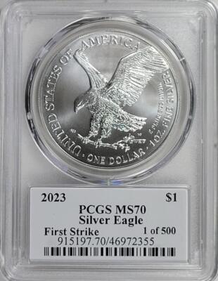 2023 Silver Eagle - PCGS MS70 - Buckley Sig. - 1 of 500 - First