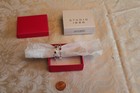 STUDIO 1886 AVON HOOP STYLE EARRINGS CRYSTAL W/ RED HEARTS SILVER TONE  — photo 1