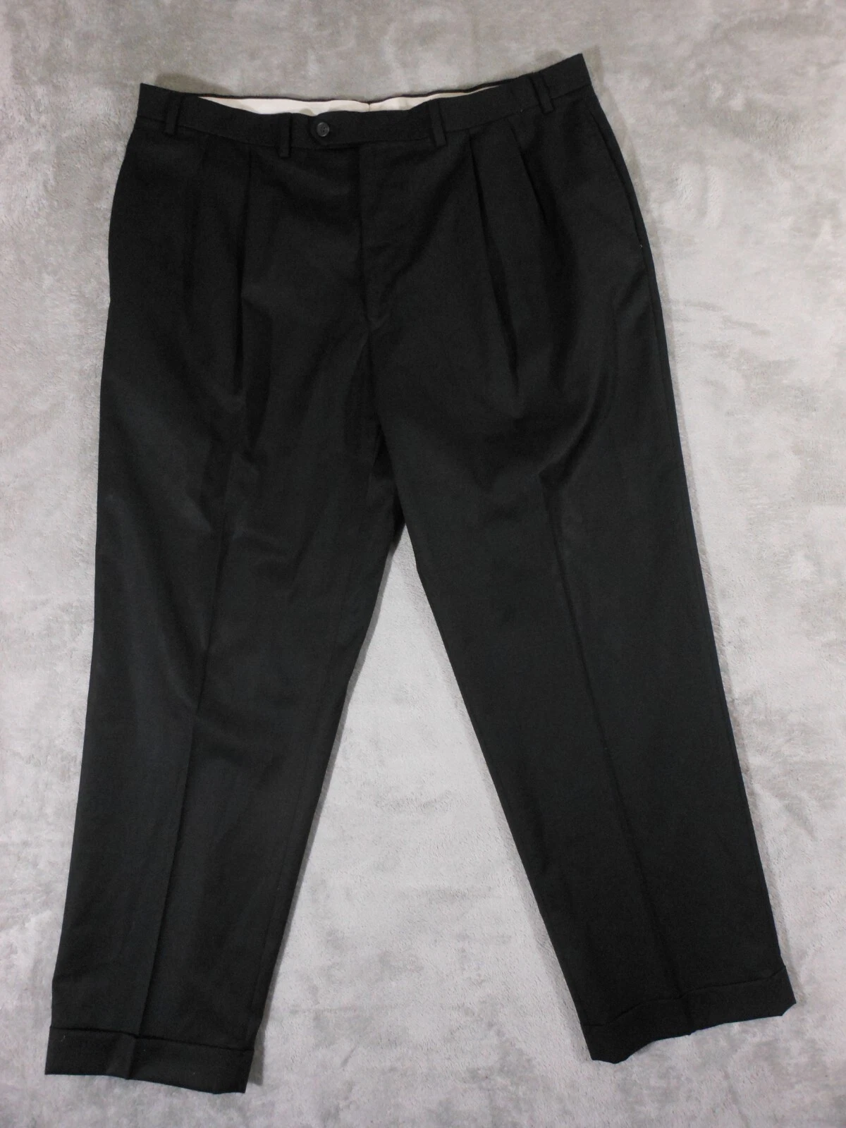 Lauren Ralph Lauren Pants Men's 40x30 Regular Fit Pleated Cuffed Hem Black