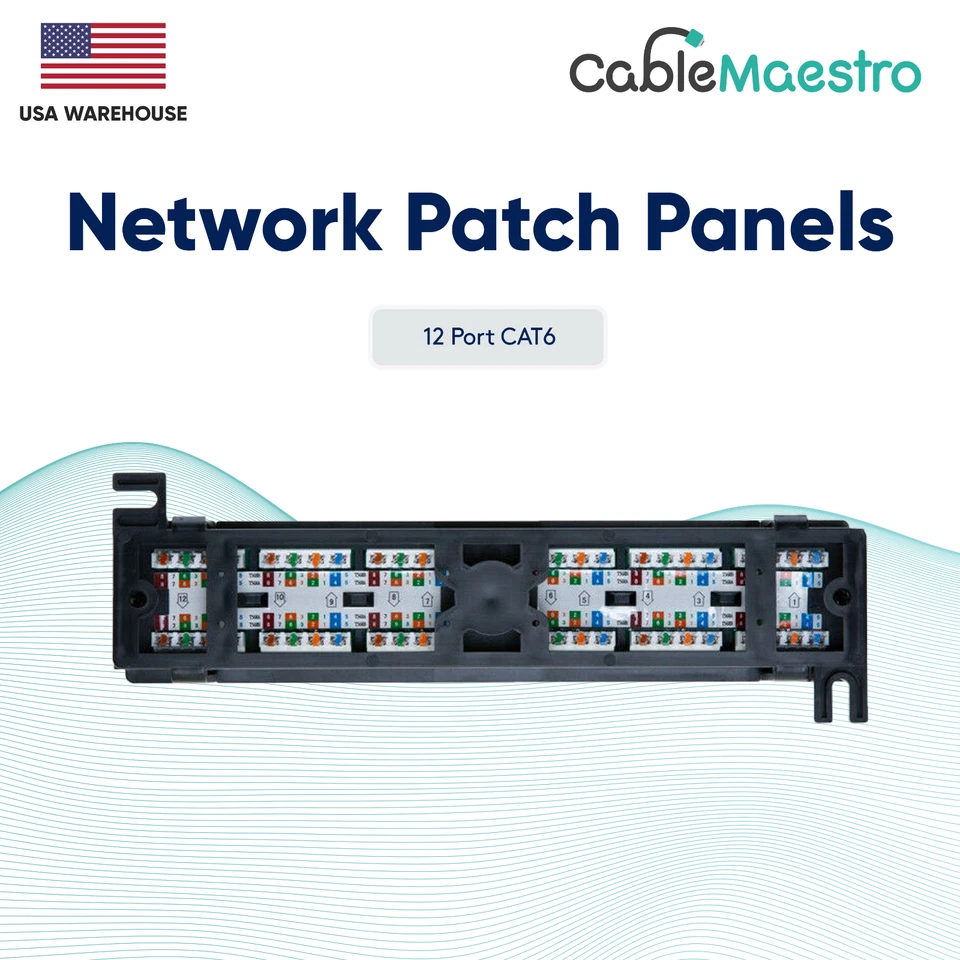 Mini Patchpanel UTP 12 Port CAT6 RJ45 110 Netzwerk Aufputz Wandhalterung - Bild 4 von 4