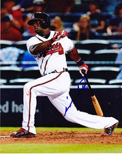 ADONIS GARCIA   ATLANTA BRAVES  ACTION SIGNED 8x10