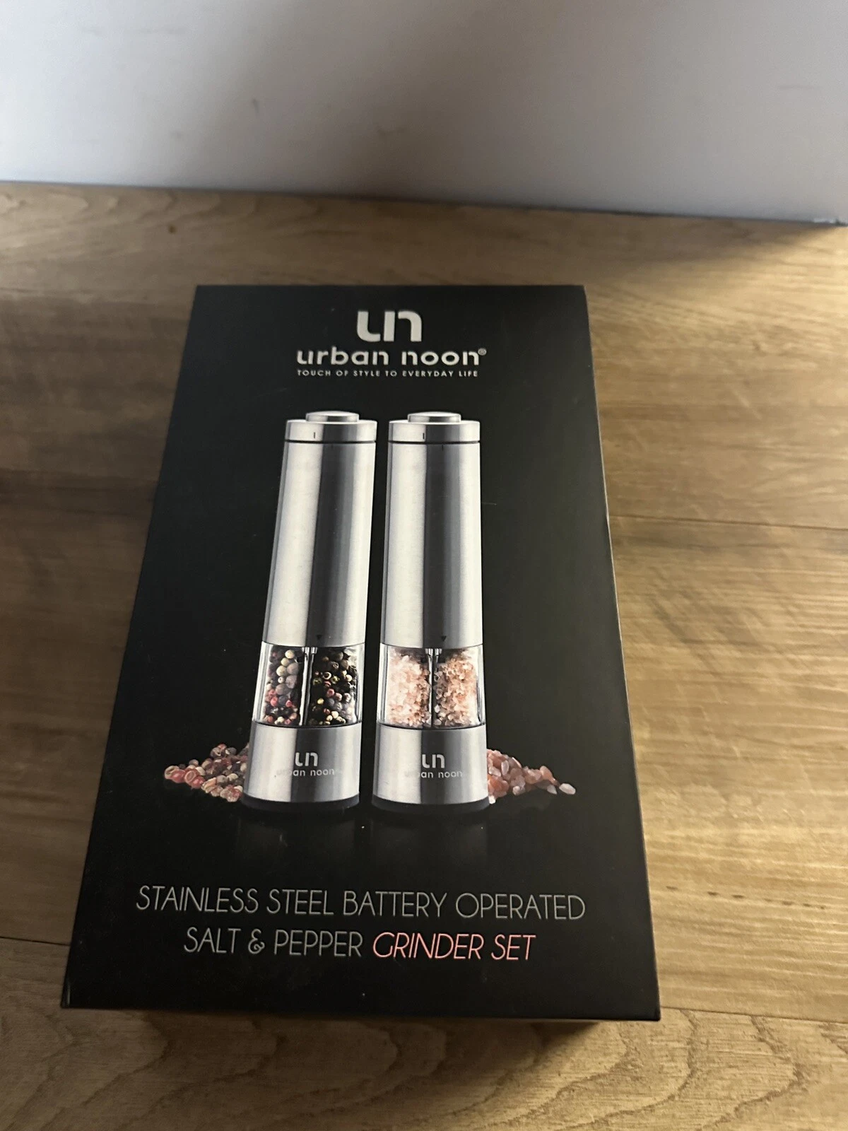 Electric Salt And Pepper Grinder Set Battery Operated Stainless Steel Mill