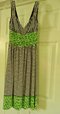Nine West Women Size 8 Fit and Flare Dress Black White and Green Design at Waist