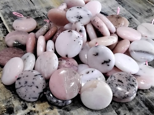 Natural Pink Opal, Flat Round, 20x7mm Approx 20 pce, Free postage. Oz - Picture 5 of 5