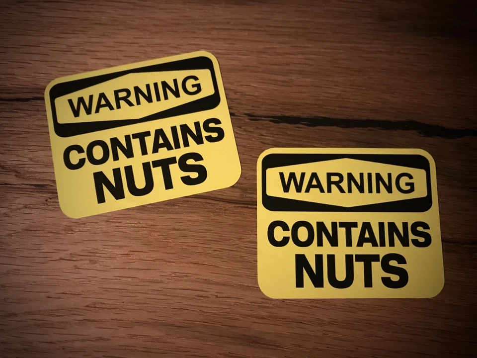 2x ACHTUNG Aufkleber Warnung enthält NÜSSE Shocker OEM Sticker JDM Tuning #138