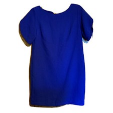 French Connection Sheath Cocktail Dress Womens 4 Blue Career Short Sleeve