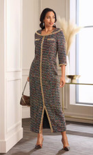 Size 16W PLUS Ashro Black Multi Church Wedding Formal Off The Chain Maxi Dress