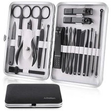 Manicure Set 19pcs Stainless Steel Professional Nail Clippers Pedicure Set wi...