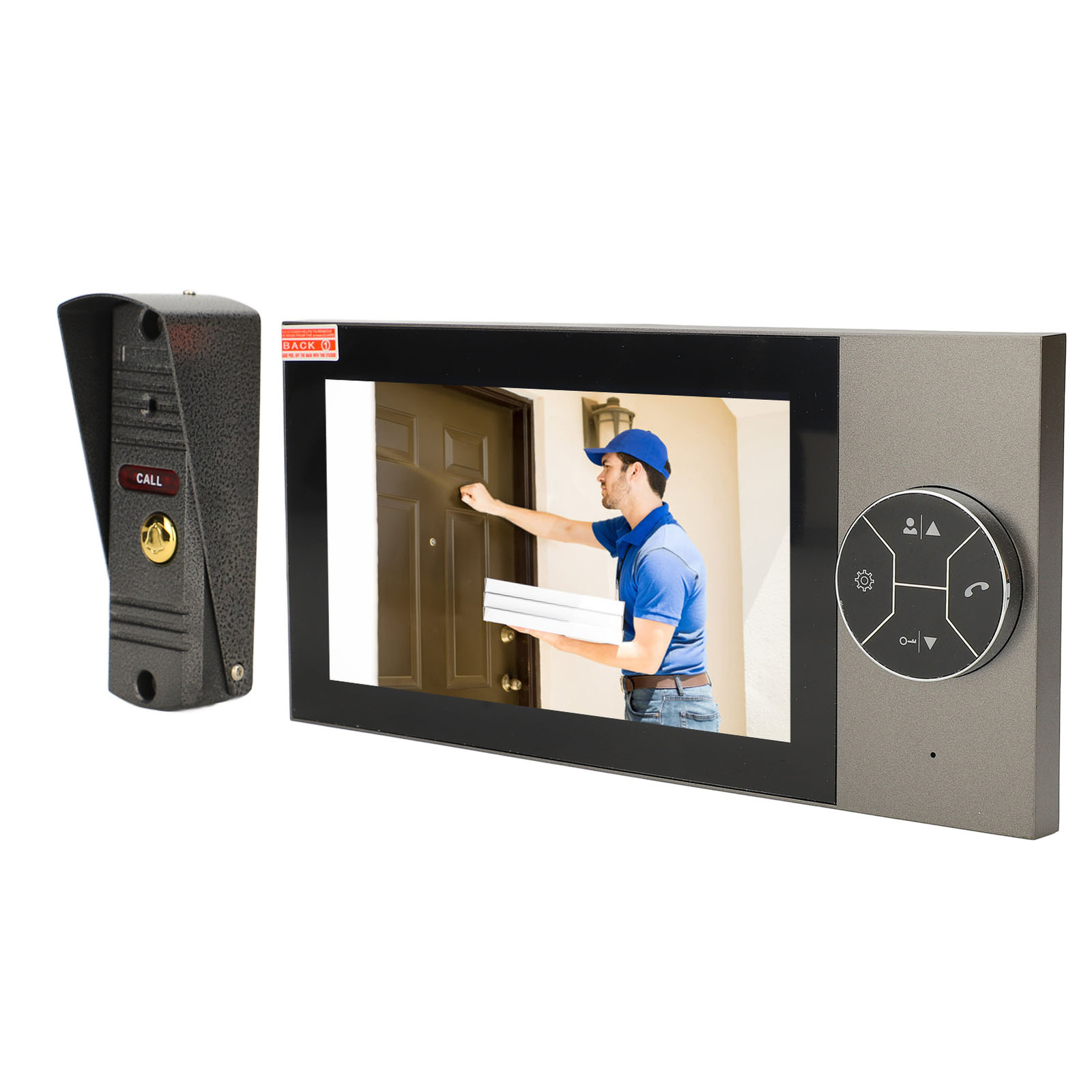 2MP HD Video Doorbell with 7in LCD Monitor and IP65 Weatherproof Intercom-image