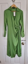 Mango Green Midi Wrap Dress 12