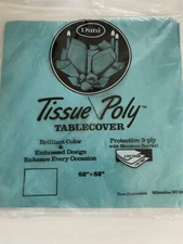 VTG Duni Tissue/Poly Tablecover 82 x 82 TEAL Rectangle