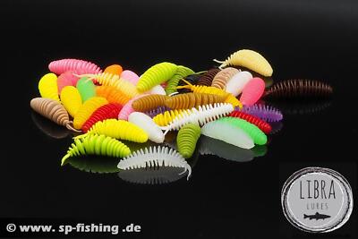 Libra Lures Turbo Worm 56mm 8pc Trout Lures Softbait Rubber Bait Set Cheese