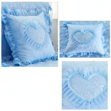 2X Luxury Pillow Case Cushion Cover Frill Ruffle Trim Lace Splice Sofa Bedding