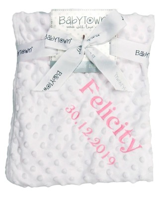 Linge De Lit Pour Bebes Brode Cadeau Garcon Fille Rose Bleu Personnalise Bebe Naissance Details Couverture Couvertures