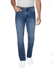 Buffalo David Bitton Mens Straight Stretch Repreve Blue 5-Pocket Jeans 36x34