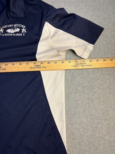 Sports Tek Polo Shirt Men's Large Blue Century Motors Golf Stretch Pullover Logo - Picture 5 of 7