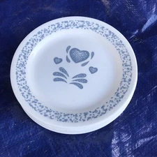 8 Corelle Blue Hearts 6.5" bread Plates Unused Condition