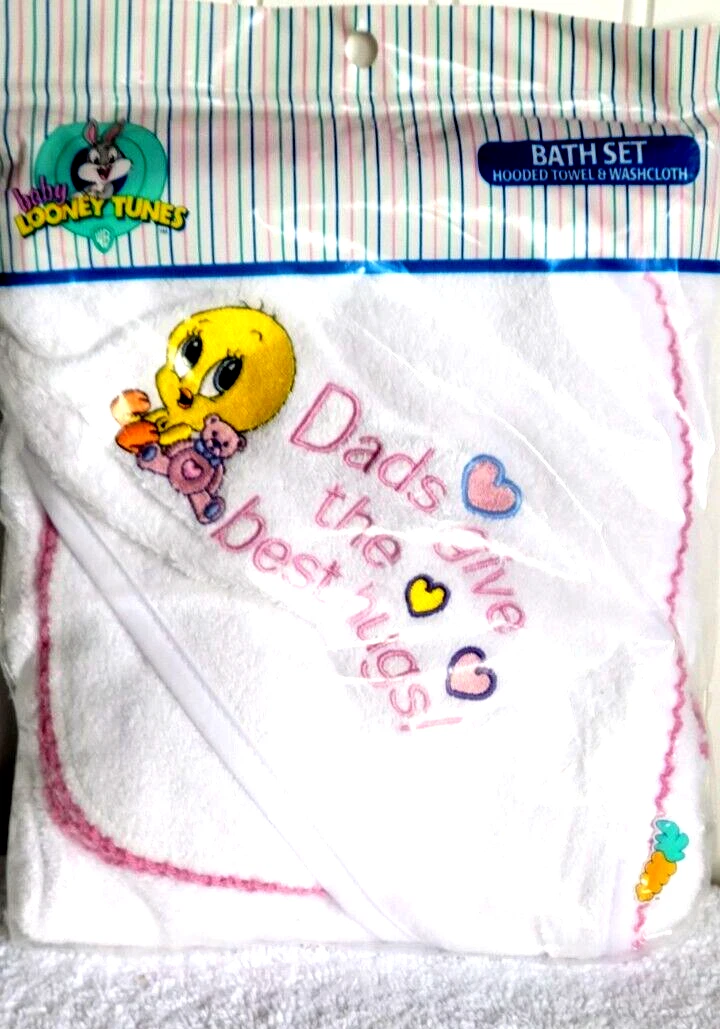 Baby Looney Tunes Bugs Tweety Bath Set "Dad's give the best hugs" 1999