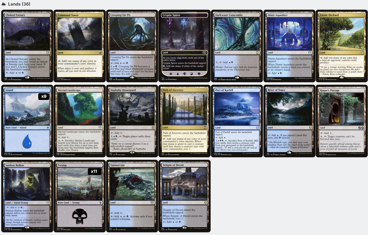 Captain N'ghathrod HORROR TRIBAL MILL Magic MTG Custom Commander