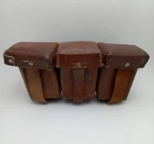 3 WWI German Leather Magazine Pouches, Antique WWI Field Gear, Fine Condition