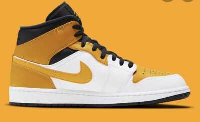 Nike Air Jordan 1 Mid University Gold 🔥 White Black Retro Men's