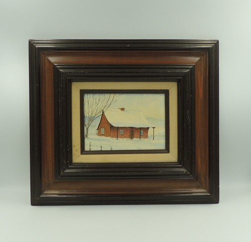 Country Farms Oil Paintings Framed Vintage lot 2 Winter Landscape 15" by 13" - Picture 10 of 17