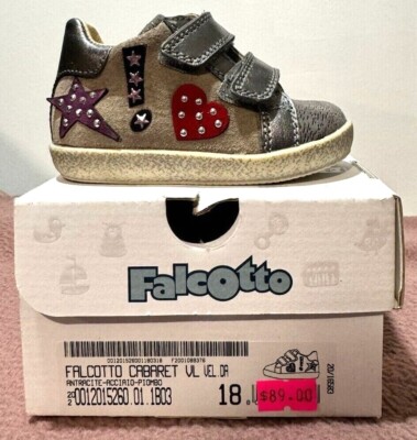 Falcotto Cabaret Shoes Gray With Stars, Hearts, Studs (New with box)
