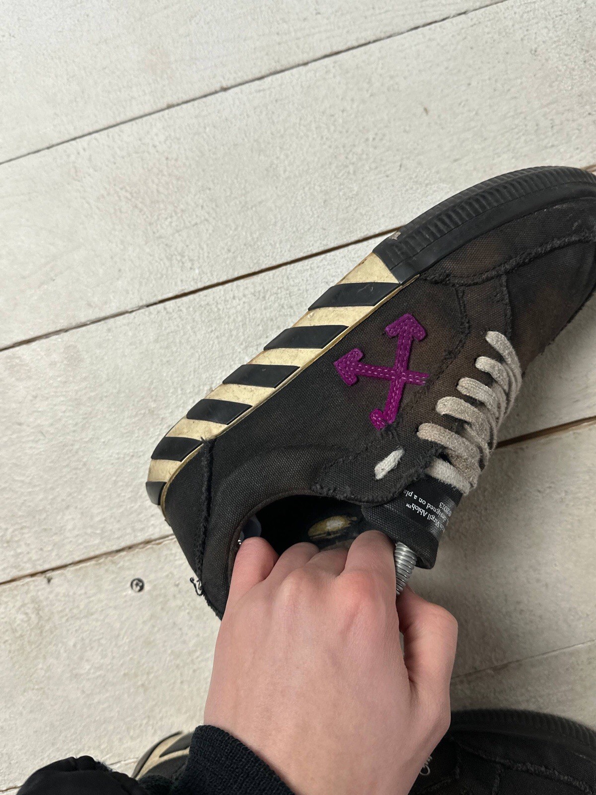 🚨 OFF WHITE DISTRESSED VIRGIN ABLOH VULCANIZED T… - image 8