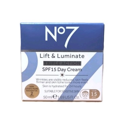 フェイスクリーム Nlighten Products Set No7 Lift & Luminate TRIPLE ACTION Day Cream SPF15 50ml New Boxed