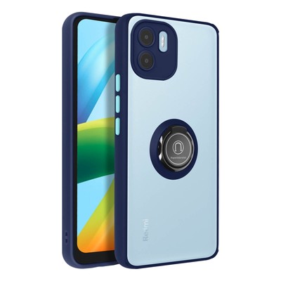 Xiaomi Redmi A1 / A2 Case Bi-material Metallic Ring Video Stand Blue
