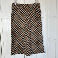 Vintage Skirt Plaid Maxi Brown Tan Preppy Academia Heritage Y2K Retro 90s 16