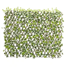 Indoor/Outdoor 39 In. Artificial English Ivy Expandable Fence UV Resistant & Wat