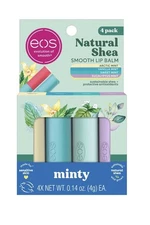 eos Natural Shea Minty Lip Balm Variety Pack - Artic, Vanilla, 0.14 oz, 4-Pack