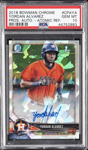2018 BOWMAN CHROME PROSPECTS ATOMIC #CPAYA YORDAN ALVAREZ #/100 PSA 10 AUTO