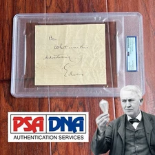 THOMAS EDISON * PSA/DNA * Autograph Handwritten Advertising Note Signed