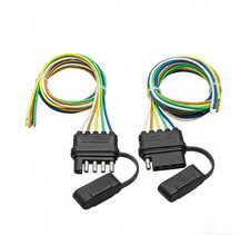 5-way Flat Trailer Wiring Harness Male Female Extension Cable Connector Plug