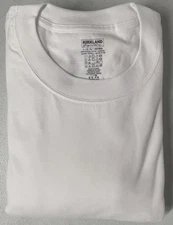 3 PACK Kirkland Signature Men’s Cotton Crew Neck LARGE Tee T-Shirt WHITE Heavywe