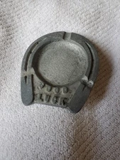Vintage Good Luck  Horseshoe Cast  Aluminum Cigarette Ashtray