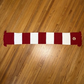 Official ARSENAL Red White Stripe Gold Art Deco Logo Soccer Scarf Made In UK 58"
