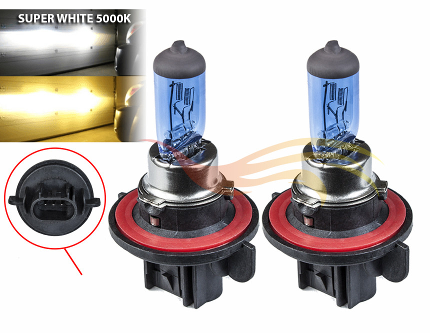 H13 9008 Xenon Headlight Bulb High+Low Beam HID Super White For Dodge Model