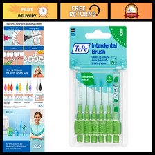 Soft Interdental Brushes for Teeth Cleaning, Pack of 6, 0.8mm, Large Gaps, Green