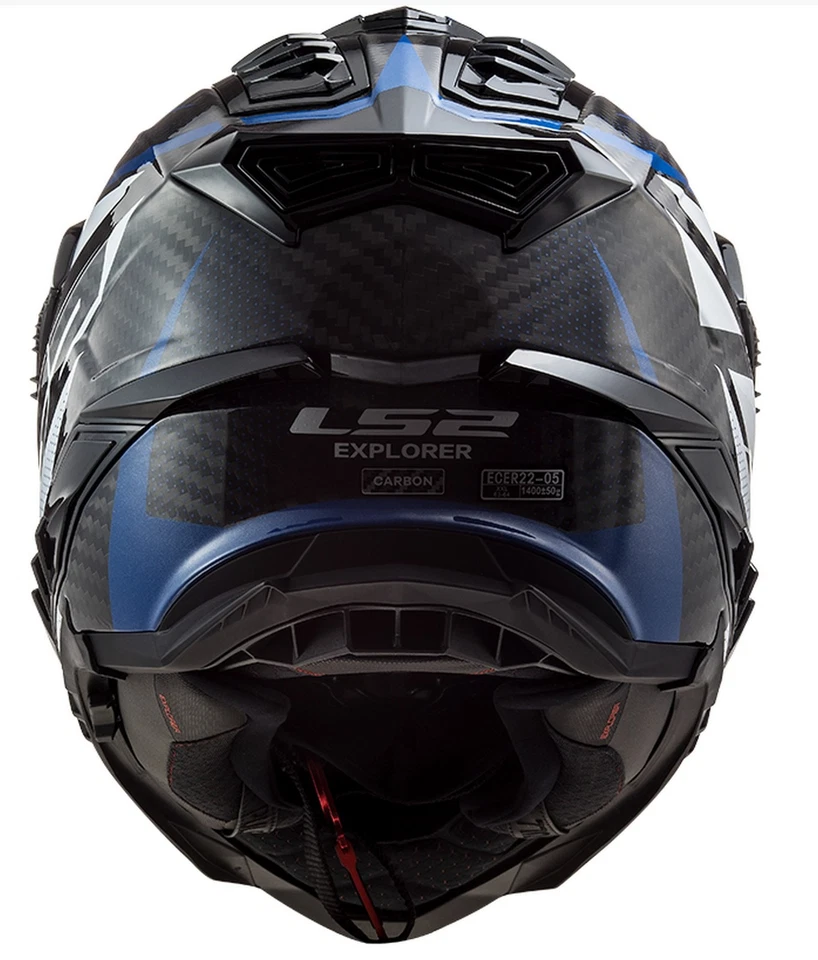 LS2 Explorer Carbon Focus Dual Sport Helmet Blue/White - Image 4 of 4