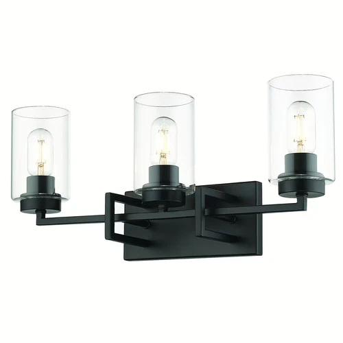 Golden Tribeca 3-Light 23" Bathroom Vanity Light in Black - Picture 1 of 3