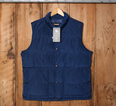 LANDS' END Navy Blue 600 Fill Premium Down Insulated Puffer Vest Men's Sz. XL