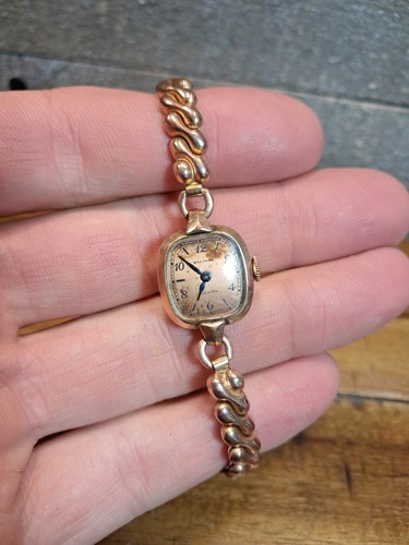 Vintage Waltham Premier Women's Watch 15J Model 650 Rose Or Pink Gold Color
