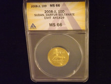 2008-JL  10 D   Sudan Darfur Sultanate      ANACS  MS 66
