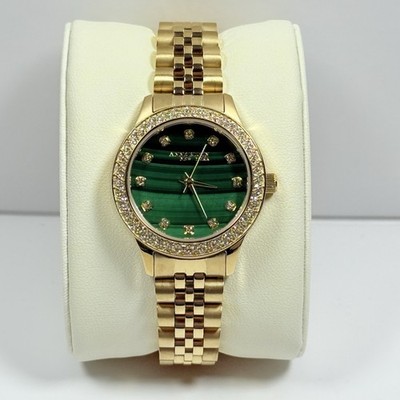 Anne Klein New York 12-7784MAGB Crystal Malachite Dial  display picture 2