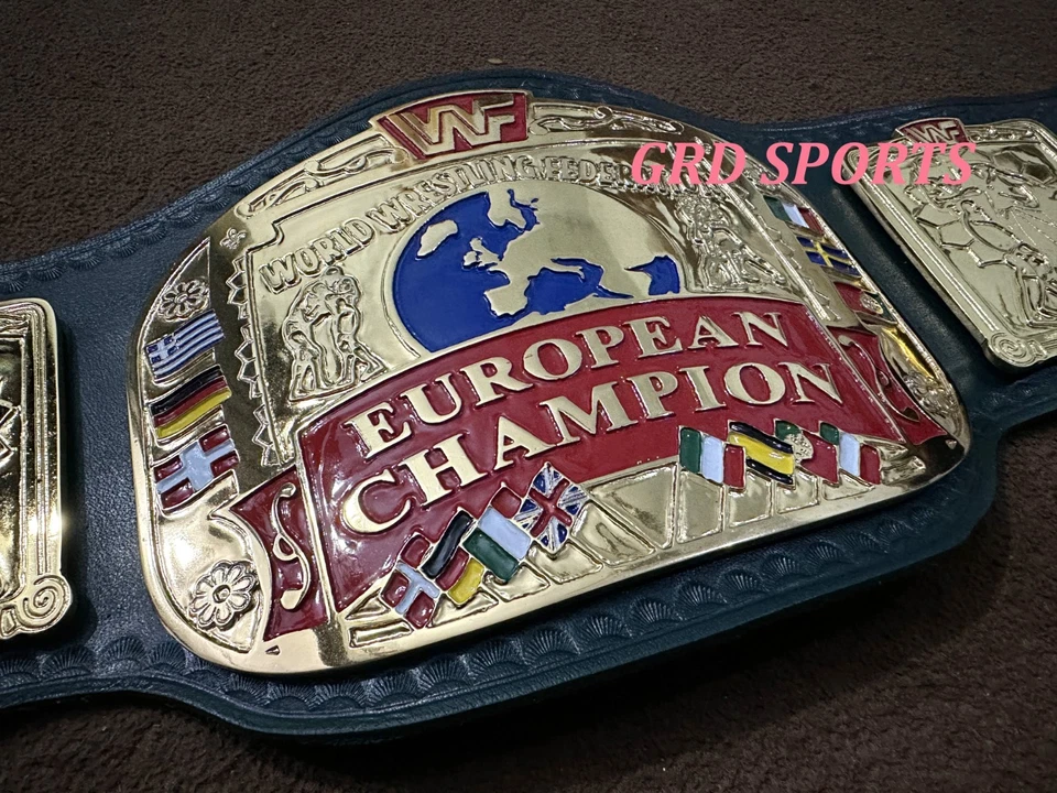 Cinturón réplica Campeonato de la Federación Mundial de Lucha Libre Europea 4 mm zinc Foto 4 de 4