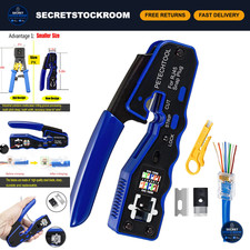 Pass-Through RJ45 Crimp Tool for Cat6a, Cat6, Cat5, Cat5e Ethernet Connectors