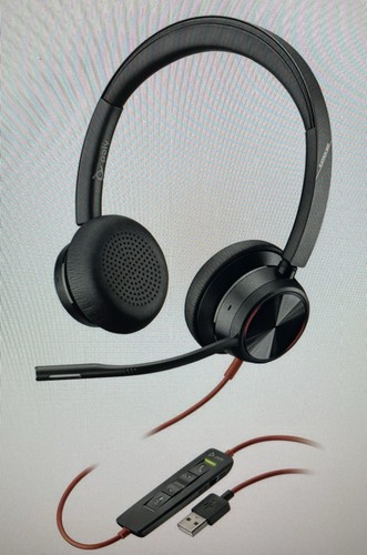 Poly Blackwire 8225 USB A Wired Headset –ANC Noise Cancelling Teams Teams Zoom